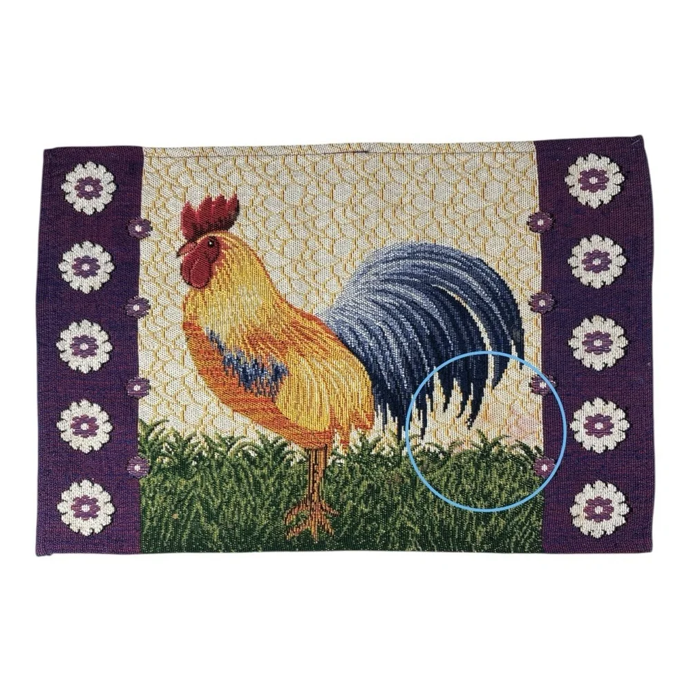 Set of 8 Tapestry Placemats Rooster Chicken Farmhouse Country 18